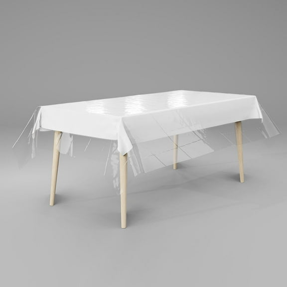 Clearly Elegant Clear Disposable Plastic Tablecloth Roll, 70" X 204"