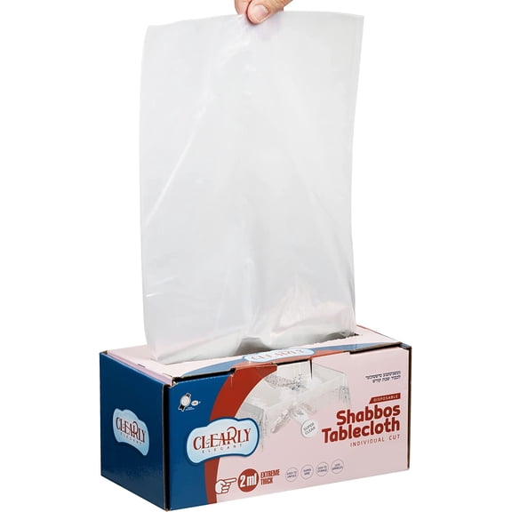 Clearly Elegant Disposable Plastic Table Cloth Roll | 6 Table Covers in Box- Size 70''x144''| 2mill Thick Waterproof Plastic Table Cloth Roll for Picnic, Wedding, Dinner, Indoor and Outdoor Parties