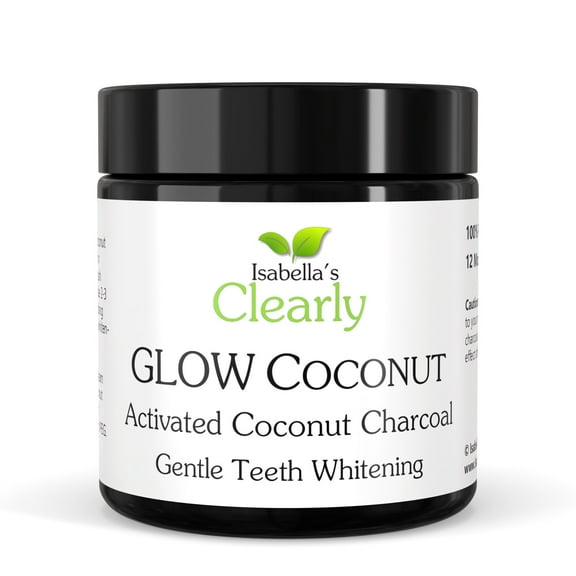 Clearly GLOW, Teeth Whitening Activated Charcoal Powder from Coconut Shells | Pure, Natural, Food Grade, Made in USA | 12 Months Supply