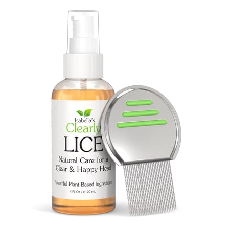 Clearly LICE, Powerful Lice Remover with Natural and Essential Oils to Help Eliminate Lice, Nits, Eggs | No Toxins or Harsh Chemicals | Neem, Rosemary, Cedarwood, Tea Tree | Nit Comb Included (4 Oz)