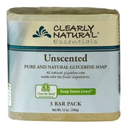 Clearly Natural Glycerine Bar Soap, Unscented, 3 Count, 4 oz each 876872362