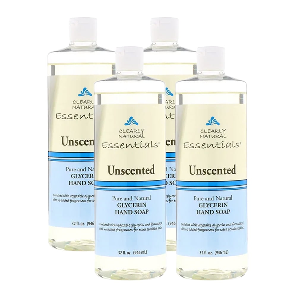 Clearly Natural Liquid Glycerine Unscented Hand Soap 32 oz ( 4 Pack )
