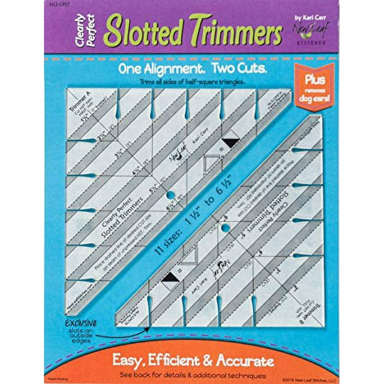 Clearly Slotted Trimmers by Leaf Stitches- Quilting Tool for