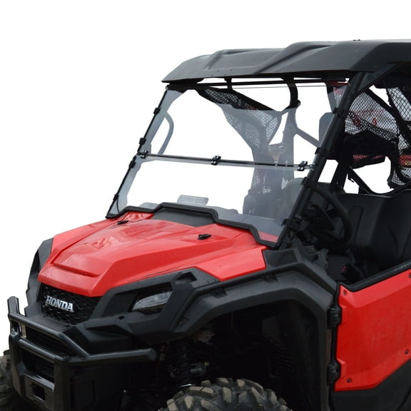 Clearly Tough Honda Pioneer 1000 Full Folding Windshield - Fits ALL model years! - SCRATCH RESISTANT- Extreme Versatility! Premium polycarbonate w/Hard Coat. Made in America!