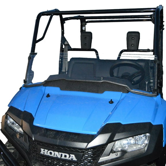 Clearly Tough Honda Pioneer 700 Half Windshield -Scratch Resistant SxS UTV Windshield. The Ultimate in Side By Side Versatility! Easy On or Off! Premium polycarbonate w/Hard Coat Made in America!