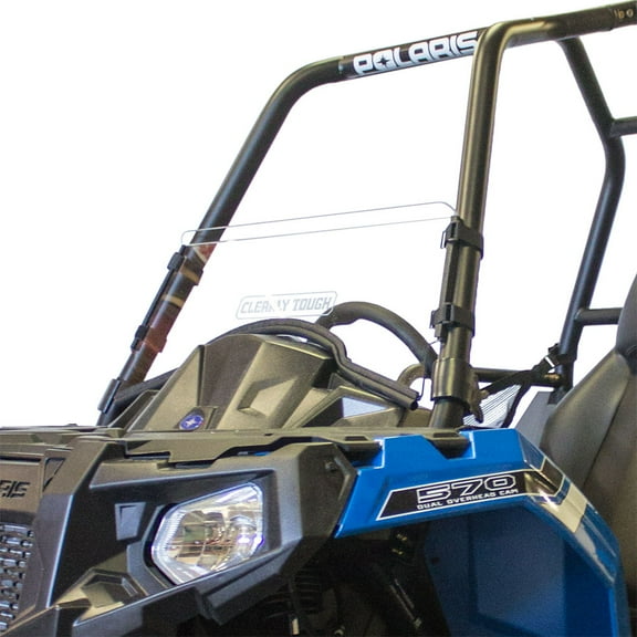 Clearly Tough Polaris Ace Half Windshield - SCRATCH RESISTANT- Windshield. On or off in seconds. Premium polycarbonate w/Hard Coat. Made in America!