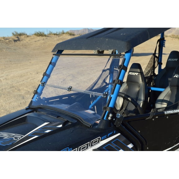 Clearly Tough Polaris RZR 900 (2014 and Older) Full Folding Windshield - SCRATCH RESISTANT- Extreme Versatility! Premium polycarbonate w/Hard Coat. Made in America!…