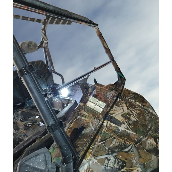 Clearly Tough Polaris Ranger 700/800 (2009-2014) Full Folding Windshield - Scratch Resistant- The Ultimate in Side by Side Versatility! Premium Poly w/Hard Coat. Made in America!!