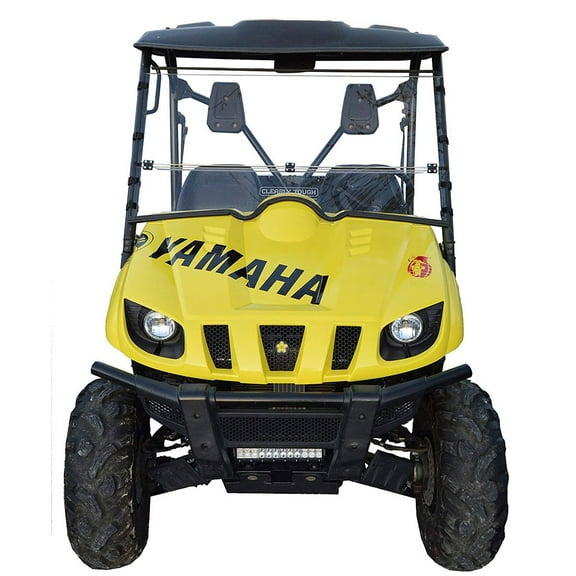 Clearly Tough Yamaha Rhino Full Folding Windshield - SCRATCH RESISTANT- Extreme Versatility! Premium polycarbonate w/Hard Coat. Made in America!