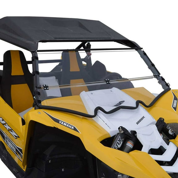 Clearly Tough Yamaha YXZ (2016 to 2018) Full Folding Windshield - SCRATCH RESISTANT - Extreme Versatility! Premium polycarbonate w/Hard Coat. Made in America!