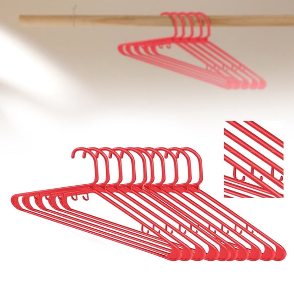 Clearnace! Hanger 10Pc Red, Plastic Hangers Clothing Hangers Ideal for Everyday Standard Use, Hanger*10