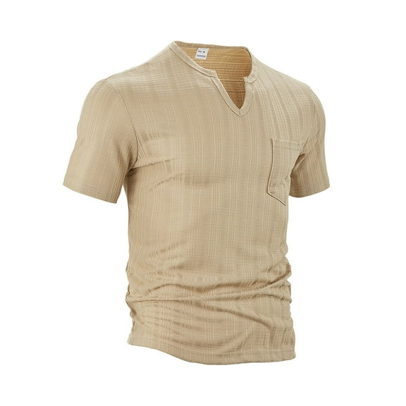 Clearnce Tshirts for Men, ManEurope And AmericaSummertimeThinSolid ColorShort SleevePolyesterFlax ImitationSmallTurndown Collar ShirtShirt