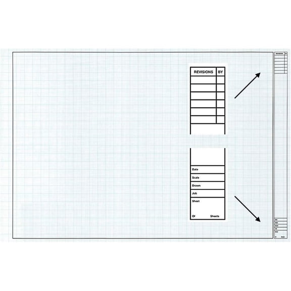 Clearprint 1000H 24" x 36" Design Vellum Sheets with Architect Title Block, 16 lb., 100% Cotton, 100 Sheets/Pack
