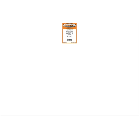 Clearprint 9040IJ 24" x 36" Color Bond Sheets, 24 lb., 100 White Sheets/Pack