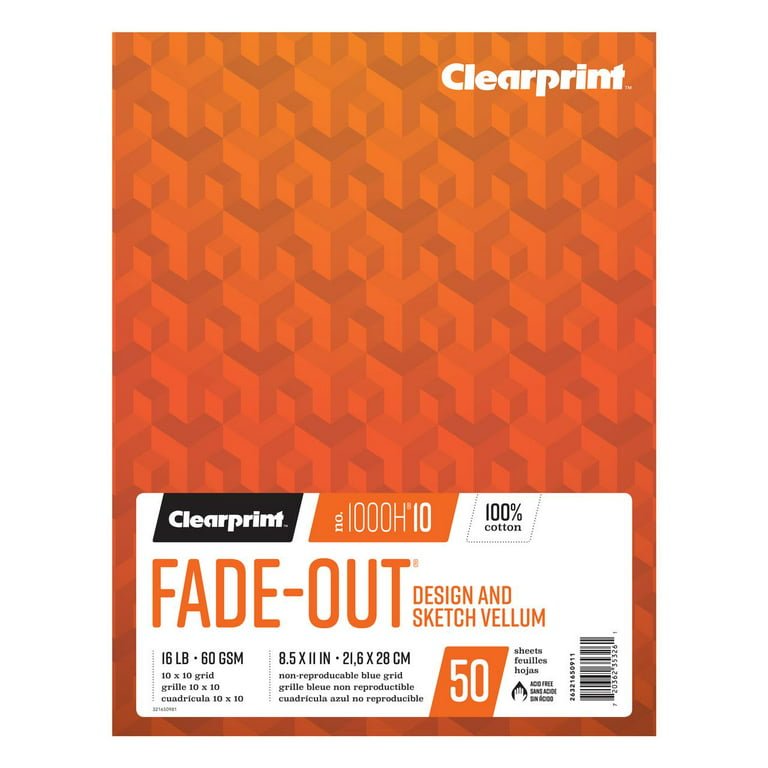 10x10 Grid 11x17 Pad 50 Sheet 1000H Clearprint Vellum Paper 16lbs