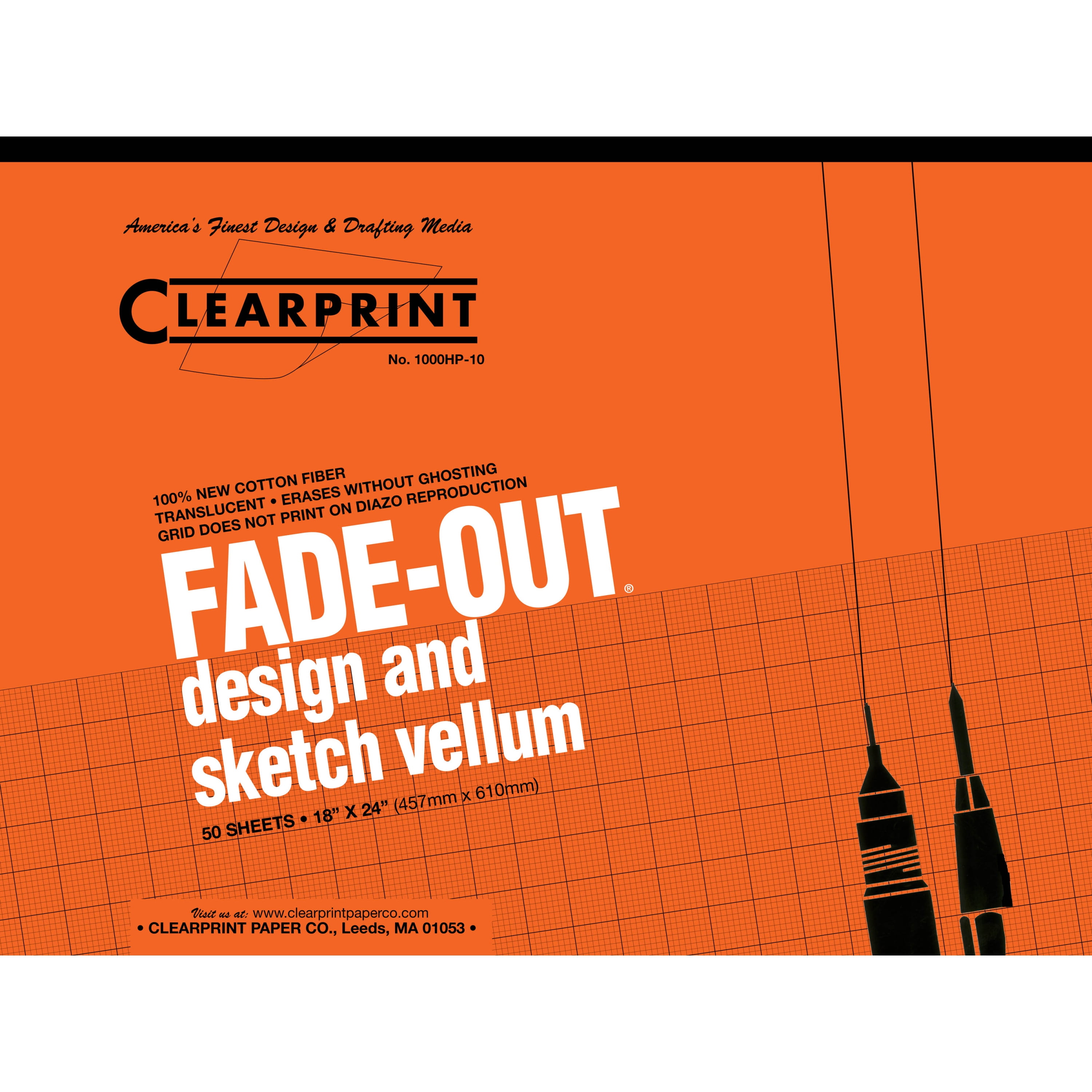 Clearprint Design and Sketch Pad, 10x10 Grid, 18in x 24in ...