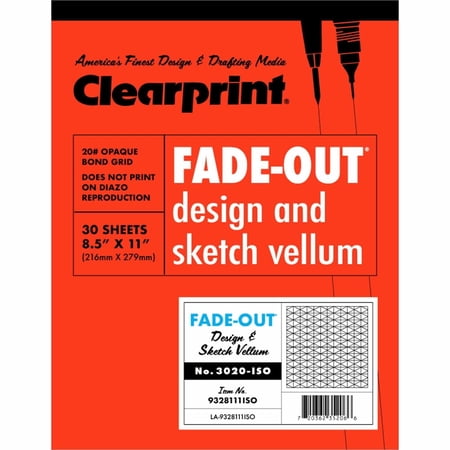 Clearprint Isometric Grid Paper, 8.50" x 11", "Graph Paper", White, 30 Sheets