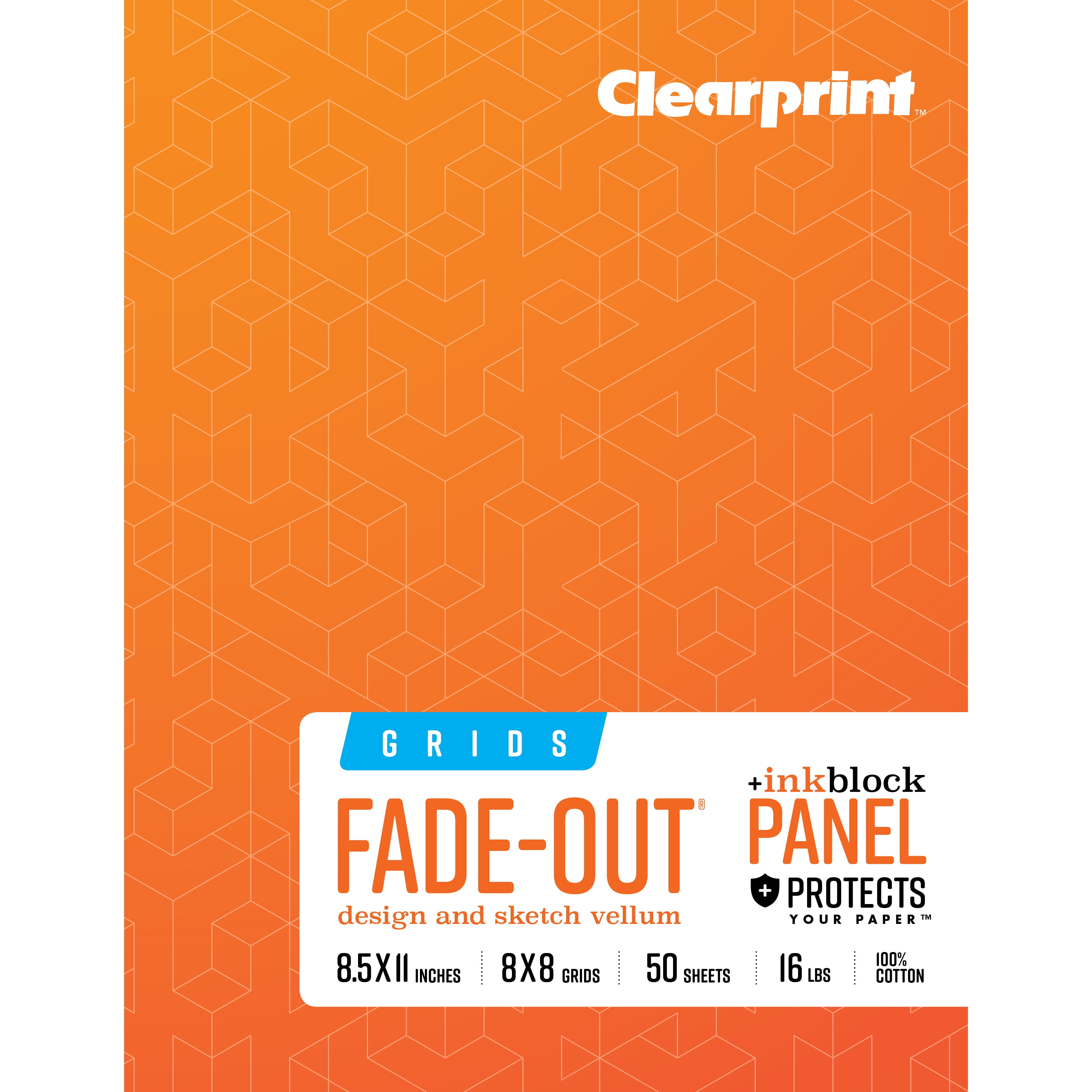 Clearprint Vellum Book, 4in x 4in Grid, 8.5in x 11in