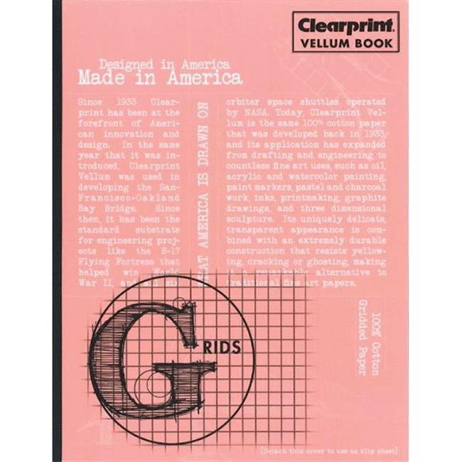 Clearprint CVB8511G Vellum Gridded Sketchbook 8.5'' x 11''