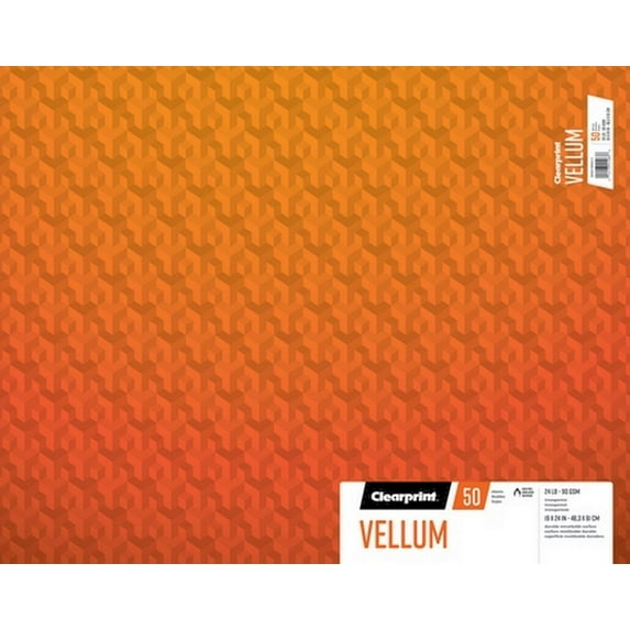 Clearprint Vellum 19" x 24" Pad, 24 lb. / 90 GSM, 50 Sheets/Pad