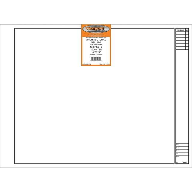 Clearprint 1000H 18" x 24" Design Vellum Sheets with Architect Title