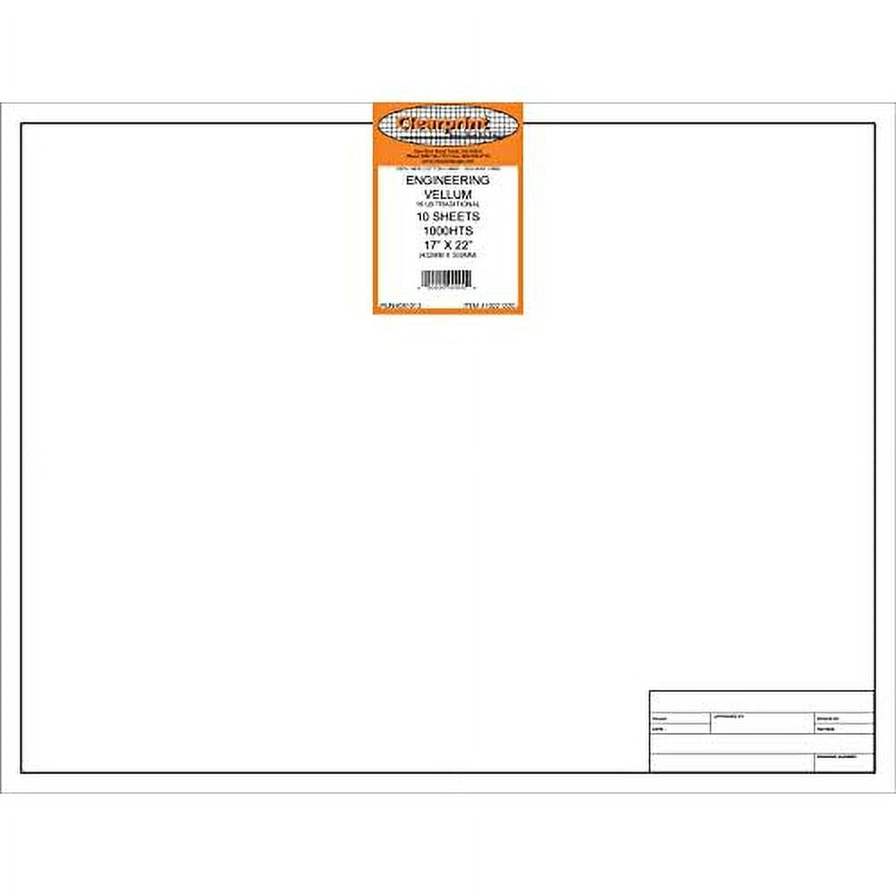 Clearprint Vellum Sheets with Engineer Title Block, 11x17 Inches