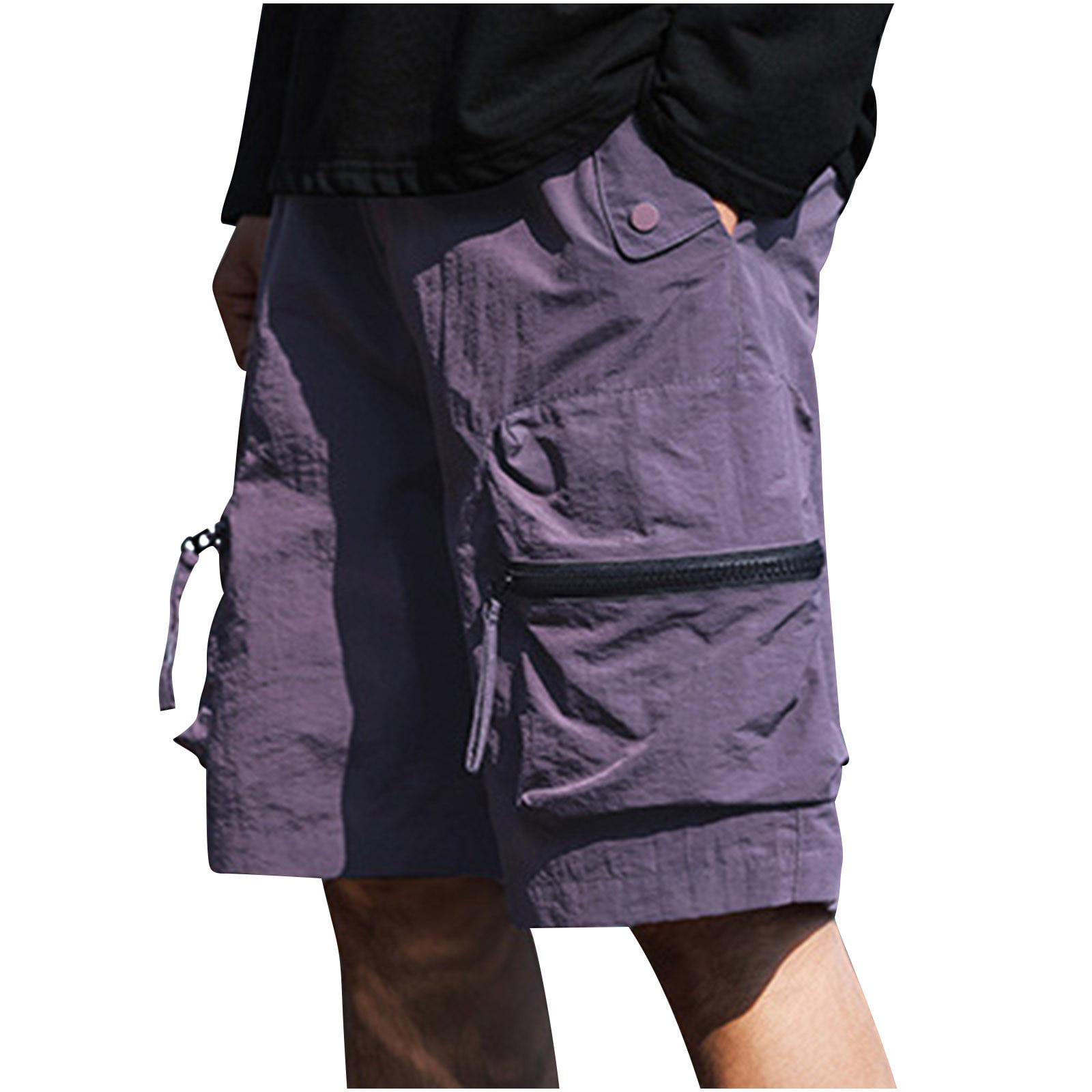 Summer Track Cargo Shorts Men Casual Lightweight Quick Dry Beach Short Pant