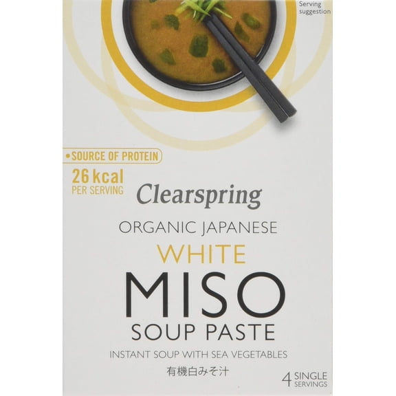 Clearspring Organic Japanese Instant White Miso Soup Paste, 60 g (4 x 15 g)