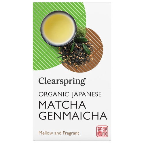 Clearspring Organic Japanese Matcha Genmaicha Green Tea Teabags 20's, British Import (Pack of 3)