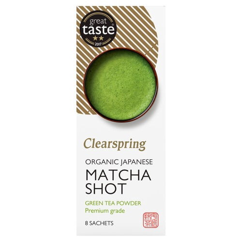 Clearspring Organic Japanese Matcha Shot Premium Grade Green Tea Powder 8 's, British Import (Pack of 3)