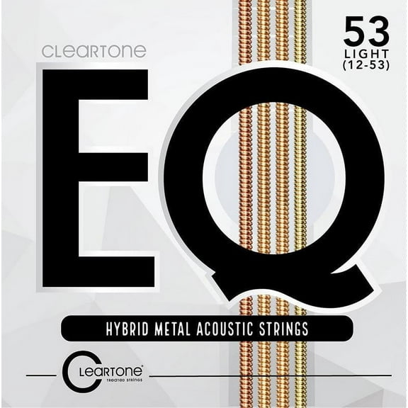 Cleartone EQ 7812 Hybrid Metal Acoustic Guitar Strings, Light, 12-53