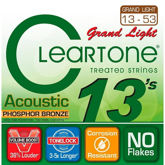 Cleartone Grand Light Phosphor Bronze Acoustic Guitar Strings (13-53)