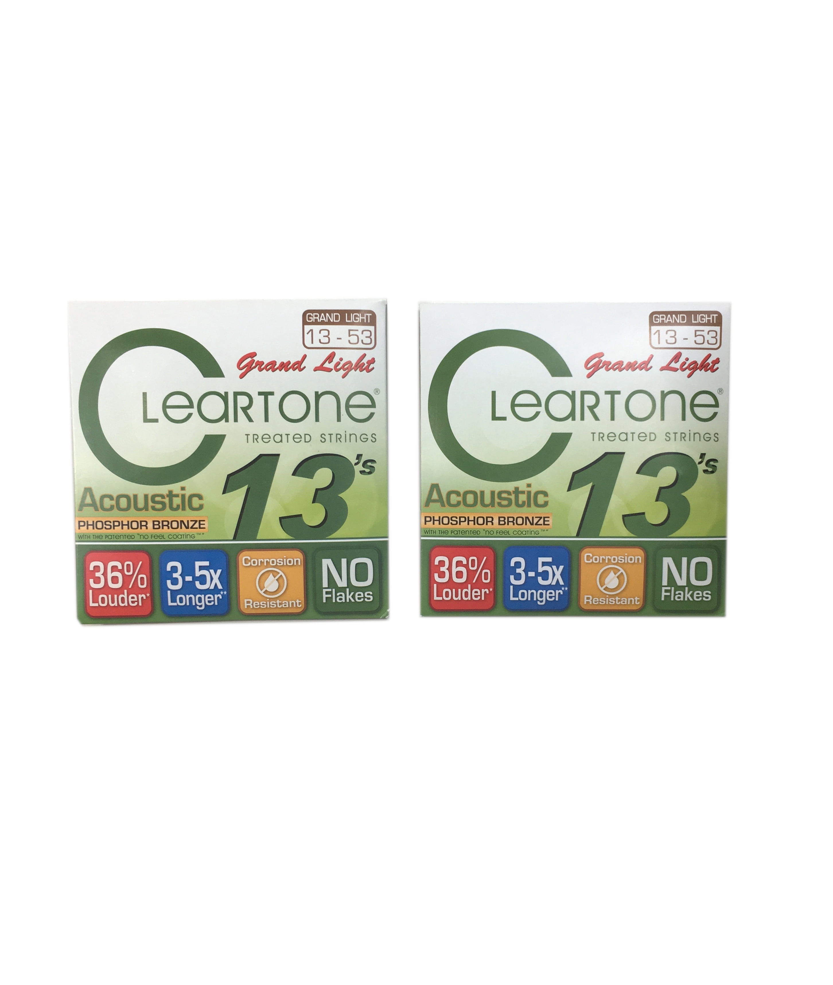 Cleartone Guitar Strings 2 Pack Acoustic Phosphor Bronze Grand Light 13-53