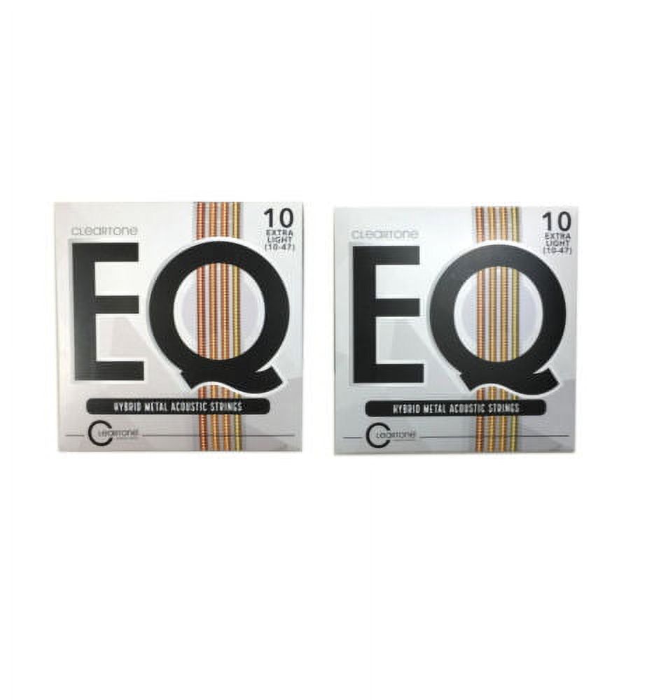 Cleartone Guitar Strings 2 Sets EQ Acoustic Hybrid Metal Blend Extra Light 10-47