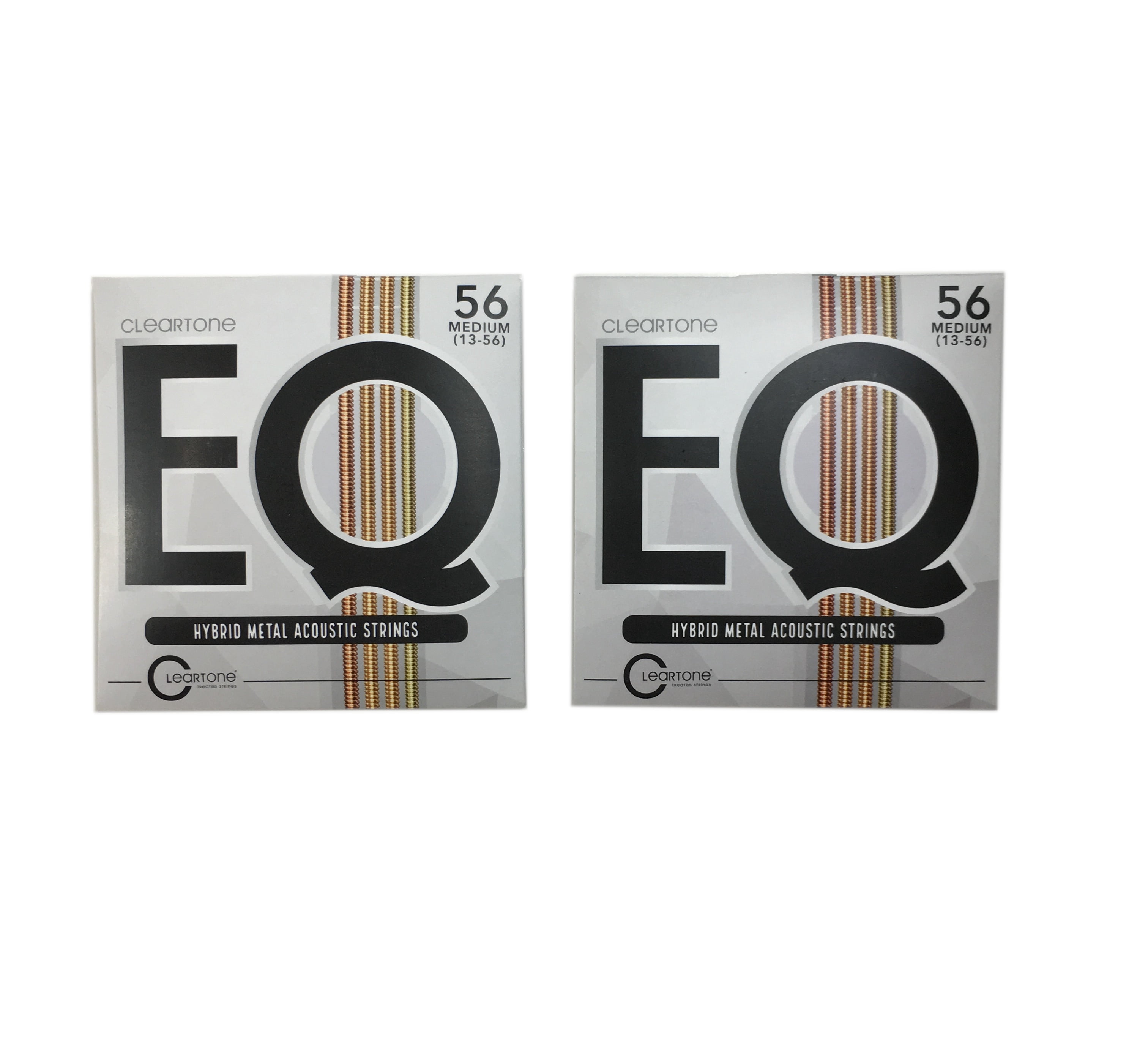 Cleartone Guitar Strings 2 Sets EQ Acoustic Hybrid Metal Blend Medium 13-56