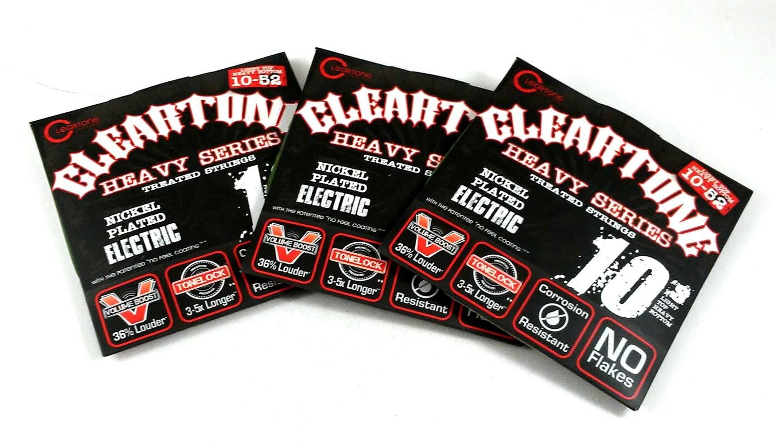 Cleartone Guitar Strings 3 Pack Electric Monster Light Top Heavy Bottom 10-52