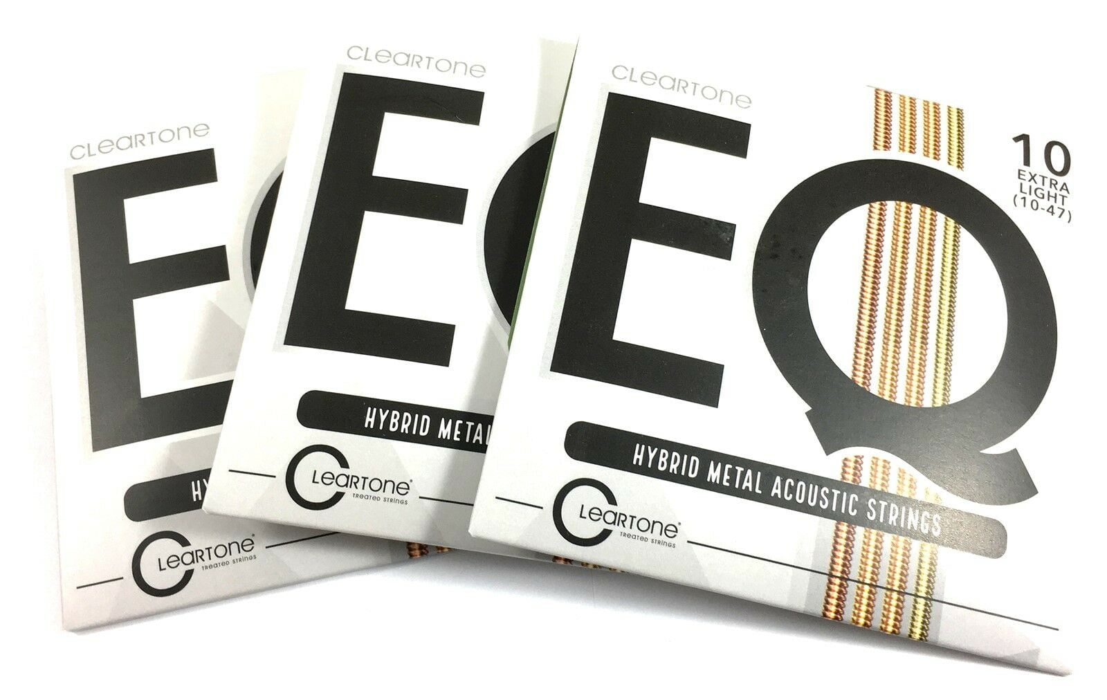 Cleartone Guitar Strings 3 Sets EQ Acoustic Hybrid Metal Blend Extra Light 10-47