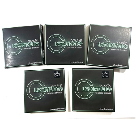Cleartone Guitar Strings 5 Sets 12 String Acoustic Phosphor Bronze 10-47