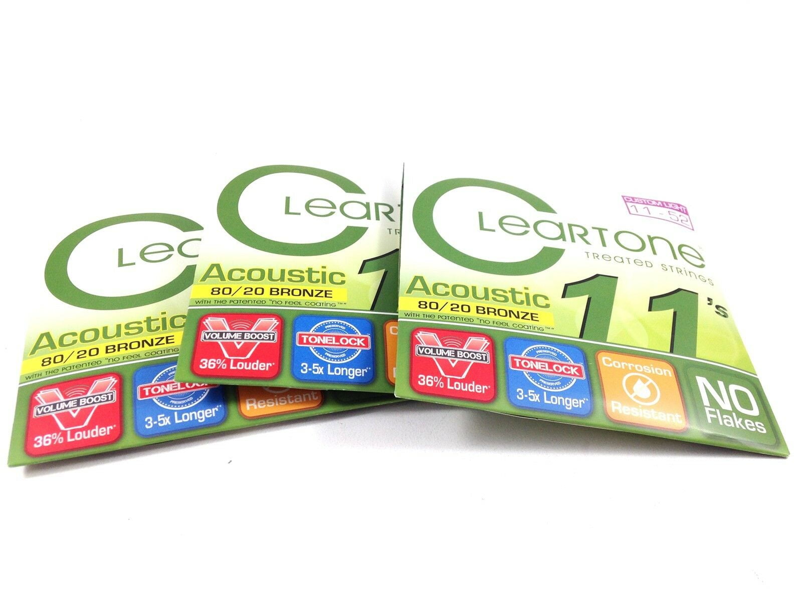 Cleartone Guitar Strings Acoustic 80/20 Bronze Custom Light 11-