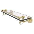thumbnail image 1 of Clearview Collection 16-in Gallery Rail Glass Shelf with Twisted Accents in Unlacquered Brass, 1 of 1