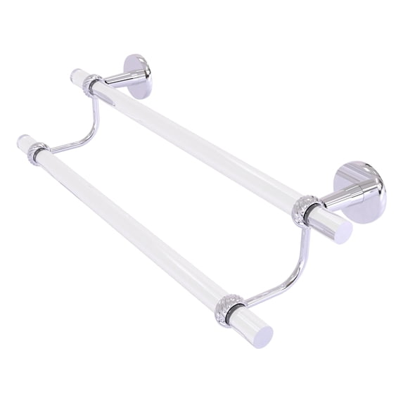 Clearview Collection 18-in Double Towel Bar with Twisted Accents in Polished Chrome