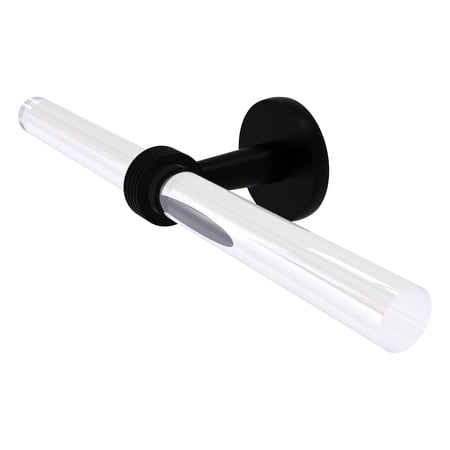 Clearview Collection 2 Arm Guest Towel Holder - Matte Black / Grooved