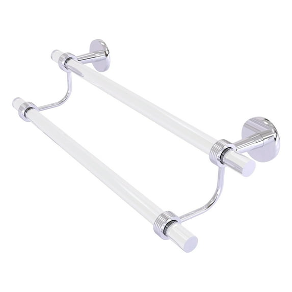 Clearview Collection 24-in Double Towel Bar with Groovy Accents in Polished Chrome