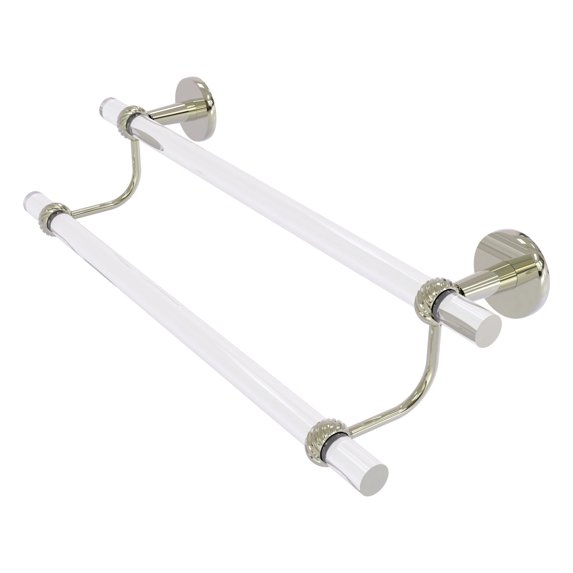 Clearview Collection 24-in Double Towel Bar with Twisted Accents in Polished Nickel