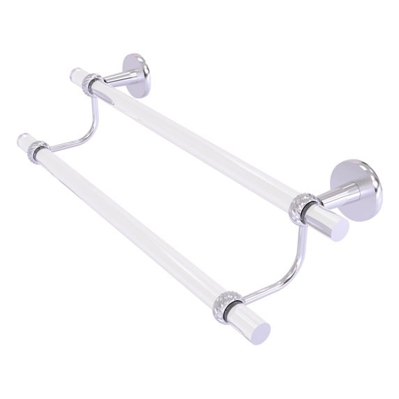 Clearview Collection 24-in Double Towel Bar with Twisted Accents in Satin Chrome