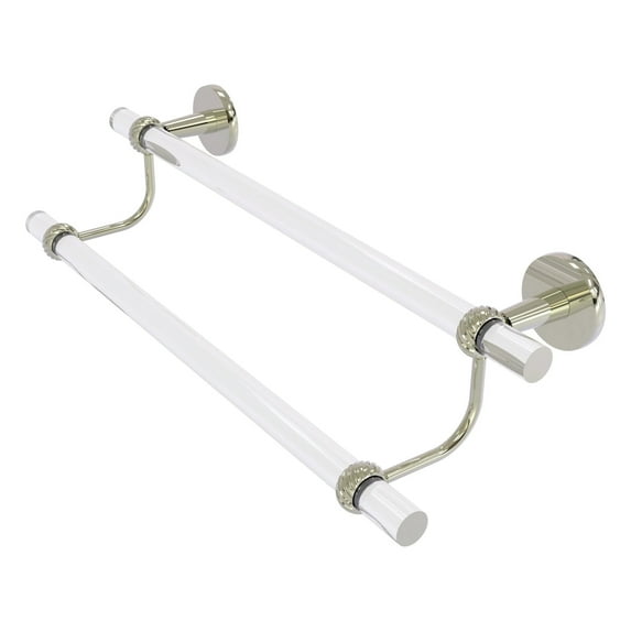 Clearview Collection 30-in Double Towel Bar with Twisted Accents in Polished Nickel