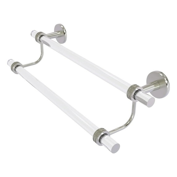 Clearview Collection 36-in Double Towel Bar with Dotted Accents in Satin Nickel