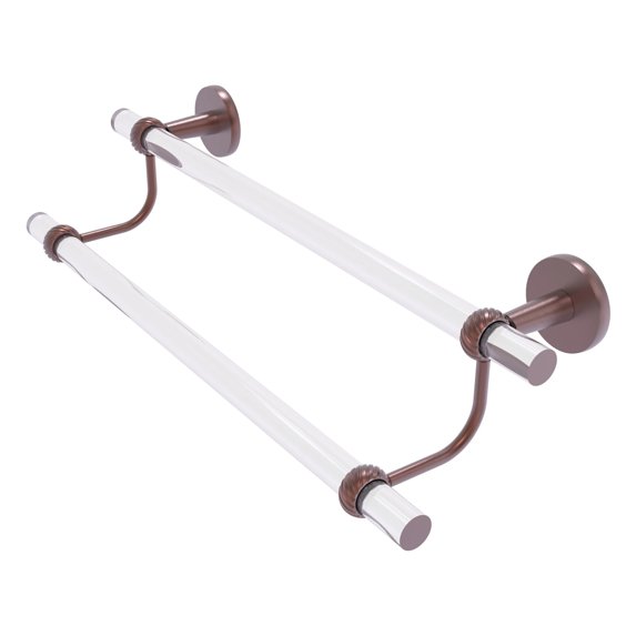 Clearview Collection 36-in Double Towel Bar with Twisted Accents in Antique Copper
