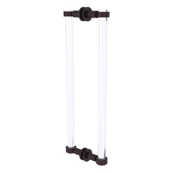 Clearview Collection Back to Back Shower Door Pull with Smooth Accents - Antique Bronze / 18 Inch