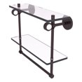 thumbnail image 1 of Clearview Collection Double Glass Vanity Shelf  with Integrated Towel Bar with Smooth Accents - Antique Bronze / 16 Inch, 1 of 1